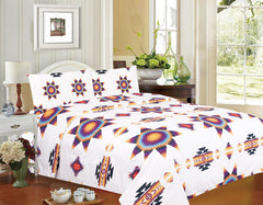 White Super Soft Queen Sheet Set – Starburst Design-1
