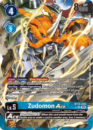 Zudomon ACE (Alternate Art) (BT14-026) - Blast Ace Foil-1