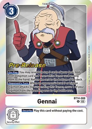 Gennai (BT14-088) - Blast Ace Pre-Release Cards Foil-1