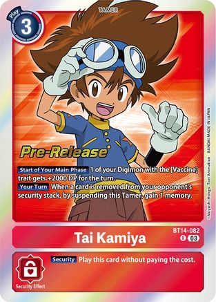 Tai Kamiya (BT14-082) - Blast Ace Pre-Release Cards Foil-1