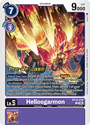 Helloogarmon (BT14-078) - Blast Ace Pre-Release Cards Foil-1