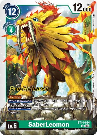 SaberLeomon (BT14-054) - Blast Ace Pre-Release Cards Foil-1