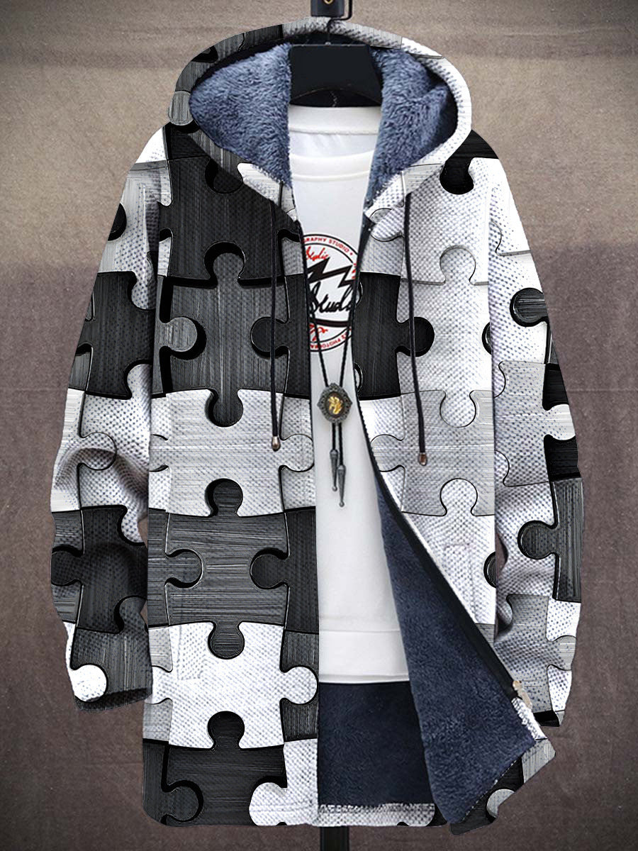Men's Zipper Hooded Cardigan Cotton-padded Jacket-5