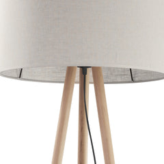 TOKYO Natural Linen & Wood Tripod Floor Lamp for Living Room, Bedroom & Reading Nook-3