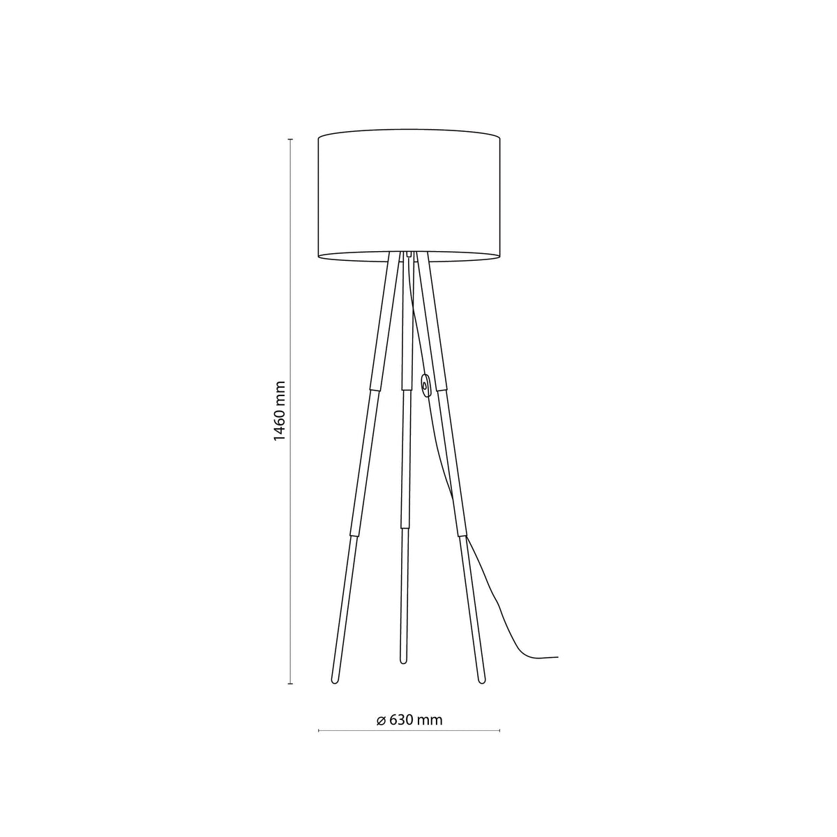 TOKYO Natural Linen & Wood Tripod Floor Lamp for Living Room, Bedroom & Reading Nook-8