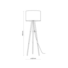 TOKYO Natural Linen & Wood Tripod Floor Lamp for Living Room, Bedroom & Reading Nook-8