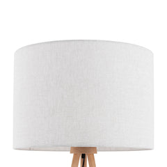 TOKYO Natural Linen & Wood Tripod Floor Lamp for Living Room, Bedroom & Reading Nook-4