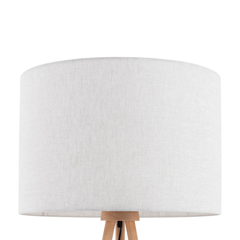 TOKYO Natural Linen & Wood Tripod Floor Lamp for Living Room, Bedroom & Reading Nook-4