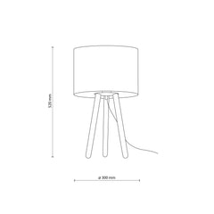 TOKYO Natural Linen & Wood Tripod Table Lamp for Bedroom & Nightstand-11