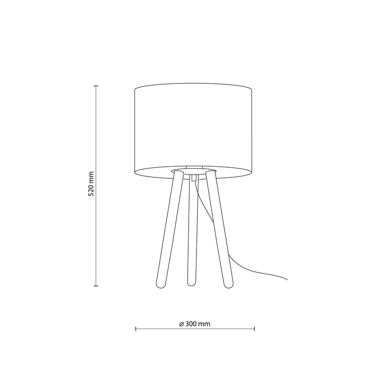 TOKYO Natural Linen & Wood Tripod Table Lamp for Bedroom & Nightstand-11