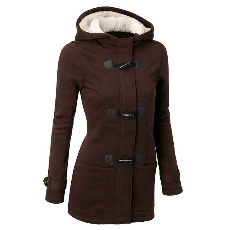 Women's Hooded Cotton-Padded Sweater Coat-4