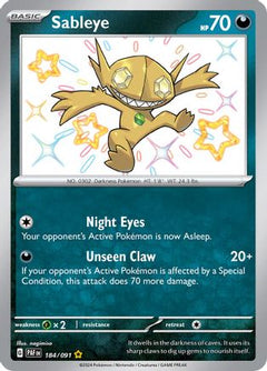 Sableye 184 - SV Paldean Fates Holofoil-1