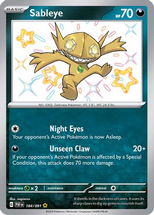 Sableye 184 - SV Paldean Fates Holofoil-1