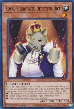 Royal Rhino with Deceitful Dice (PHNI-EN036) - Phantom Nightmare 1st Edition-1