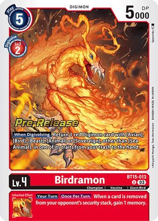 Birdramon (BT15-013) - Exceed Apocalypse Pre-Release Cards Foil-1
