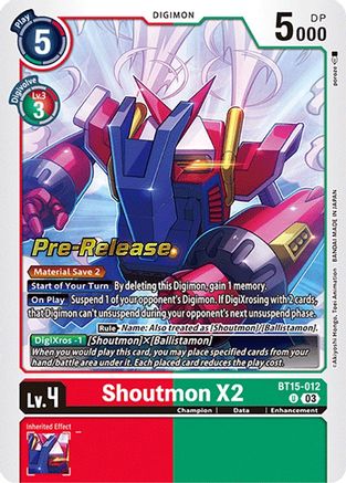 Shoutmon X2 (BT15-012) - Exceed Apocalypse Pre-Release Cards Foil-1
