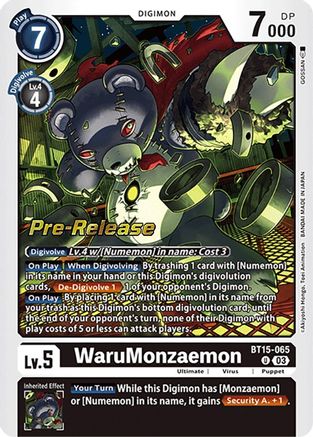 WaruMonzaemon (BT15-065) - Exceed Apocalypse Pre-Release Cards Foil-1