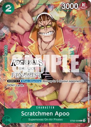 Scratchmen Apoo (Offline Regional 2024) [Finalist] (ST02-008) - One Piece Promotion Cards Foil-1