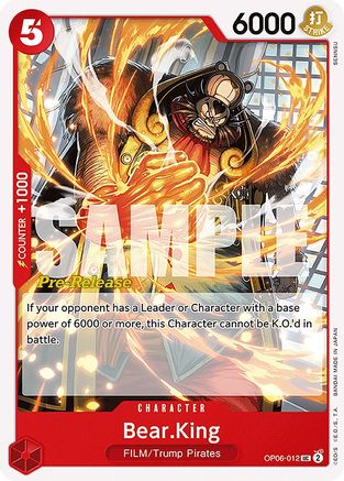 Bear.King (OP06-012) - Wings of the Captain Pre-Release Cards-1