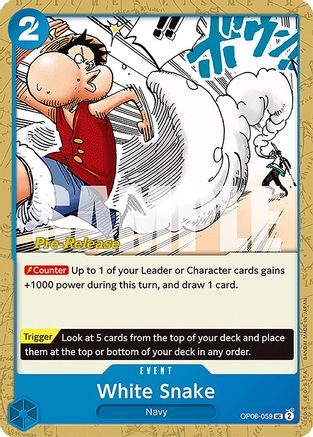 White Snake (OP06-059) - Wings of the Captain Pre-Release Cards-1