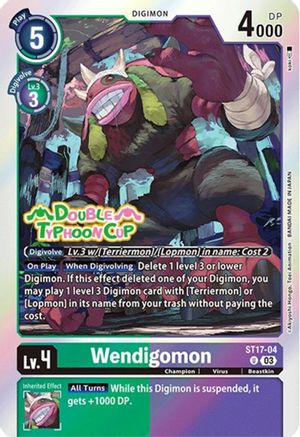Wendigomon (ST17-04) - Starter Deck 17: Double Typhoon Advanced Deck Set Pre-Release Cards Foil-1