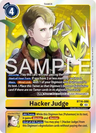 Hacker Judge (BT16-086) - Beginning Observer Foil-1