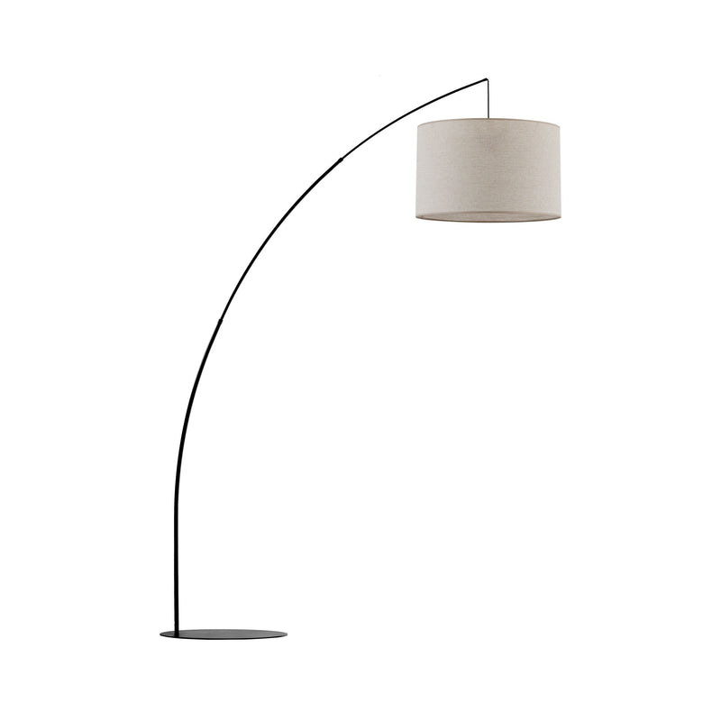 MOBY Extra Large Beige Linen Arc Floor Lamp for Living Room & Sofa-1