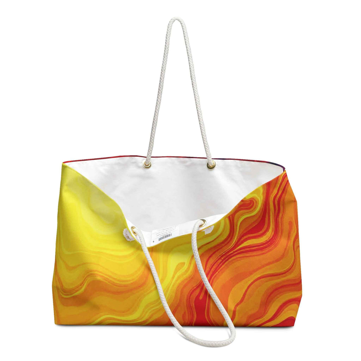 Fiery Abstract Swirl Weekender Bag | Marble Gradient Travel Tote-5
