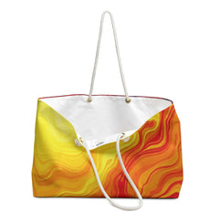 Fiery Abstract Swirl Weekender Bag | Marble Gradient Travel Tote-5