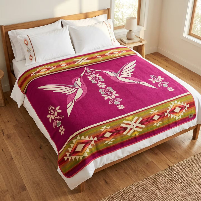 Twin Hummingbird Reversible Blanket-1