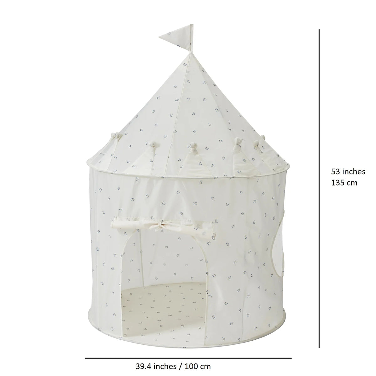 Recycled Fabric Play Tent Castle | Gingham Beige | 3 Sprouts-3