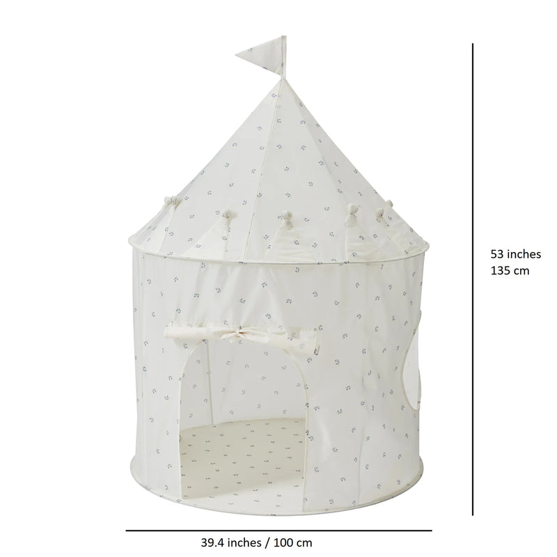 Recycled Fabric Play Tent Castle | Gingham Beige | 3 Sprouts-3
