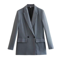 Women’s Two-Button Blazer – Elegant Street Style Tailored Jacket for Casual & Workwear-2
