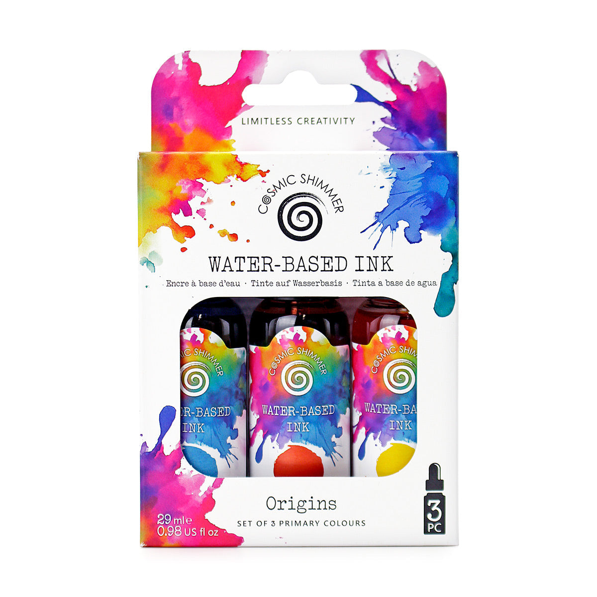 Cosmic Shimmer Origins Water-Based Inks, Set of 3 Primary Colours-1