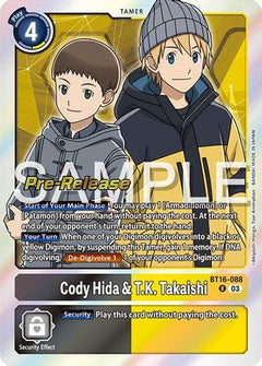 Cody Hida & T.K. Takaishi (BT16-088) - Beginning Observer Pre-Release Cards Foil-1