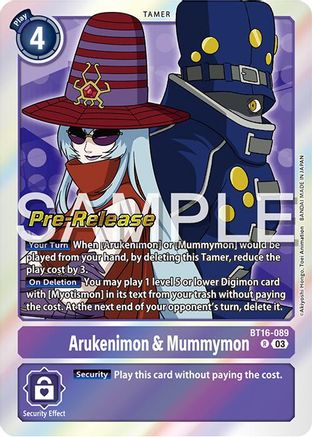 Arukenimon & Mummymon (BT16-089) - Beginning Observer Pre-Release Cards Foil-1