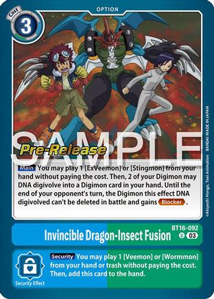 Invincible Dragon-Insect Fusion (BT16-092) - Beginning Observer Pre-Release Cards Foil-1