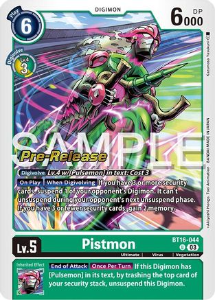 Pistmon (BT16-044) - Beginning Observer Pre-Release Cards Foil-1