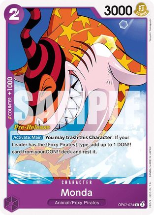 Monda (OP07-074) - 500 Years in the Future Pre-Release Cards-1