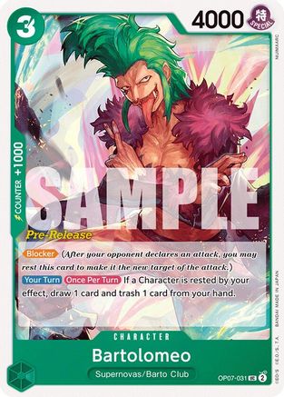 Bartolomeo (OP07-031) - 500 Years in the Future Pre-Release Cards-1