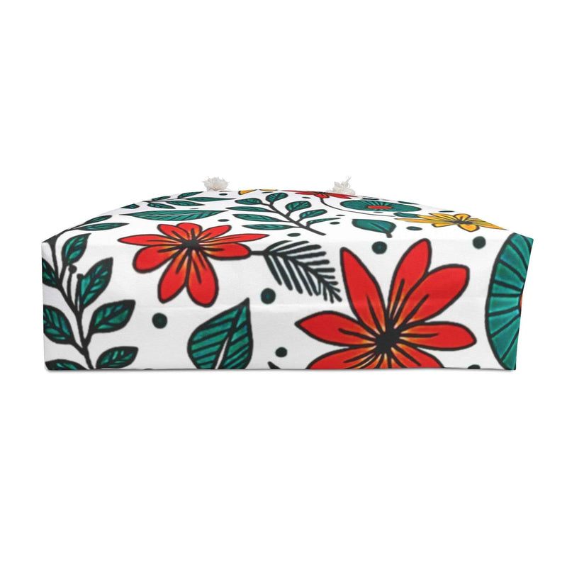 Colorful Floral Pattern Weekender Bag | Spring Flower Large Tote Bag-5