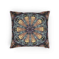 Geometric Mandala Woven Pillow | Boho Tile Decorative Cushion-8