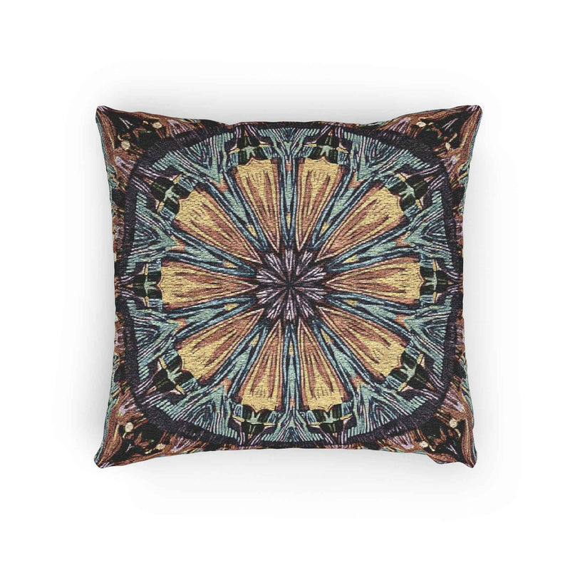 Geometric Mandala Woven Pillow | Boho Tile Decorative Cushion-8