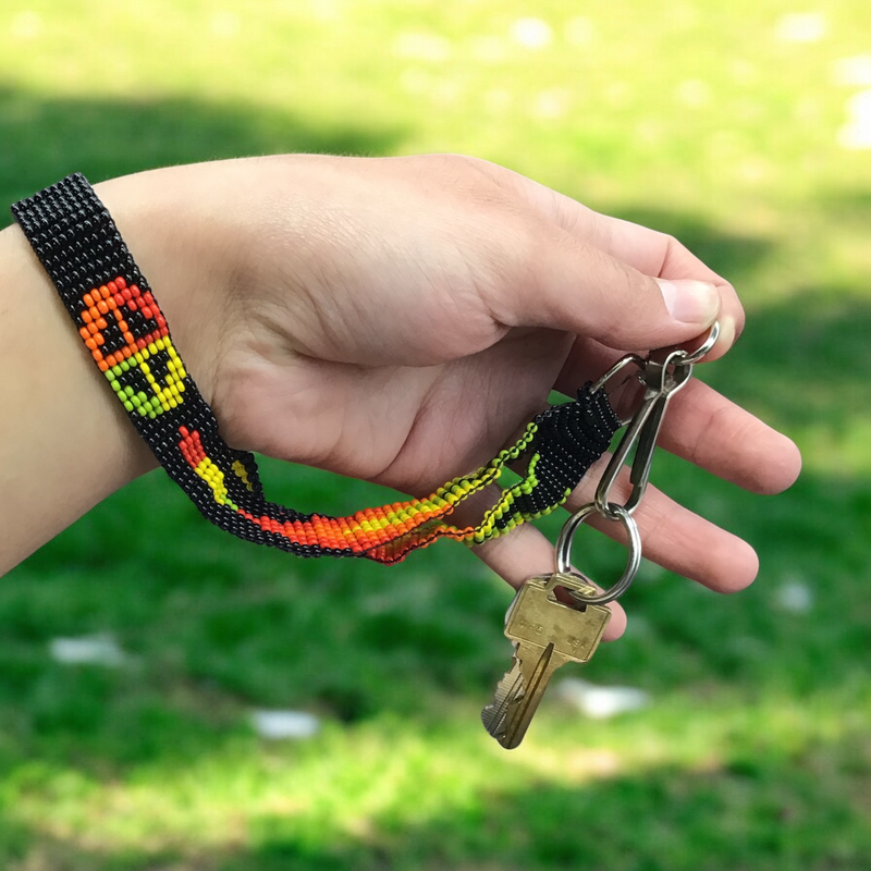 Black Native American Style Wrist Lanyard-2