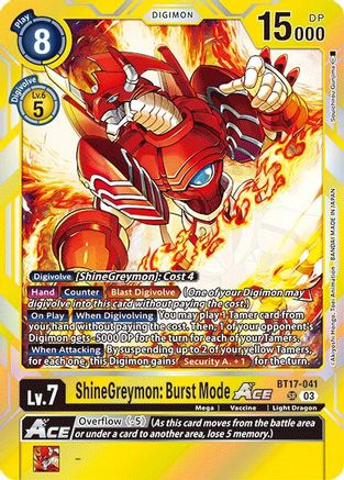 ShineGreymon: Burst Mode ACE (BT17-041) - Secret Crisis Foil-1