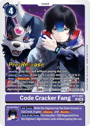Code Cracker Fang (BT17-091) - Secret Crisis Pre-Release Cards Foil-1
