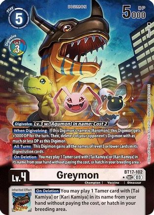 Greymon (Alternate Art) (BT17-102) - Secret Crisis Foil-1