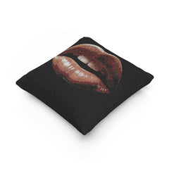Kiss Design Woven Pillow | Lip Print Accent Pillow-8