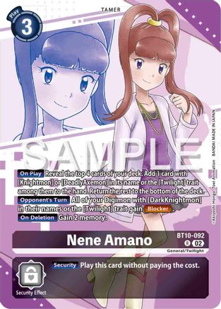 Nene Amano (Premium Heroines Set) (BT10-092) - Xros Encounter Foil-1