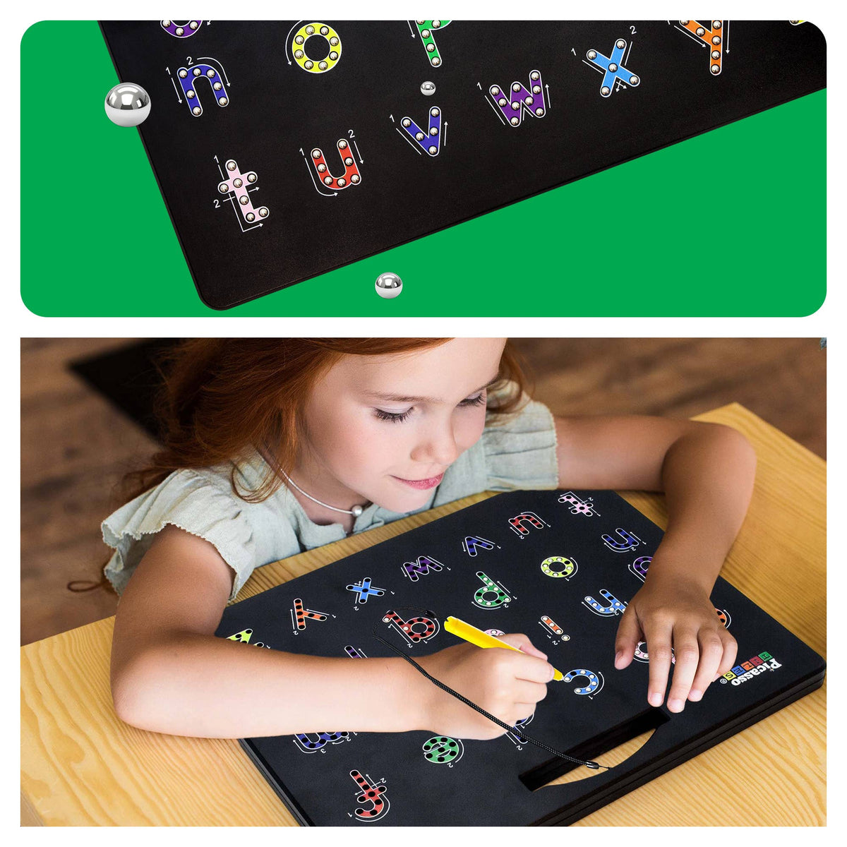 PicassoTiles - PicassoTiles Double-Sided Magnetic Drawing Tablet Pad - Ages 3+-5
